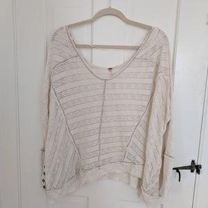 Free People Neutral Sheer Pullover